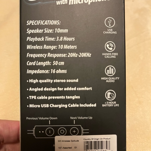 Bluetooth earbuds with microphone high quality USB charging cable included - Picture 6 of 9